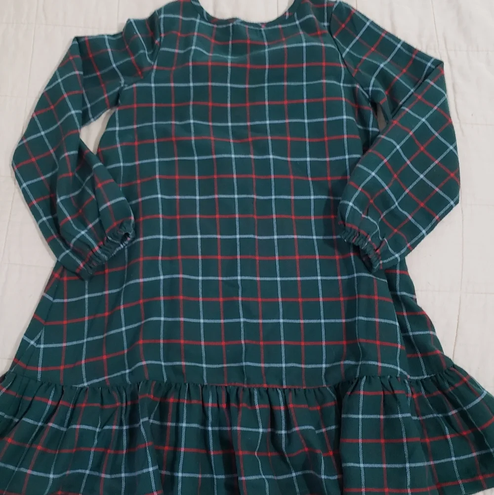 Hanna Andersson Green Plaid Nightgown Christmas Holiday Cabin Size 8 130cm